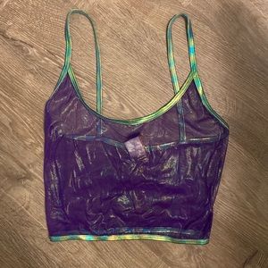 Mesh purple top